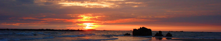 coucher de soleil en mer, golfe du bengale