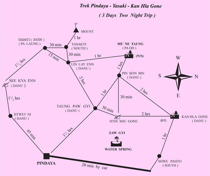 carte trek pindaya yasaki hkhan hla gone 3 jours 2 nuits