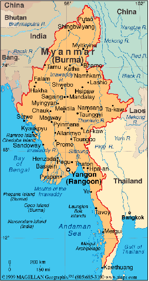 carte de Birmanie