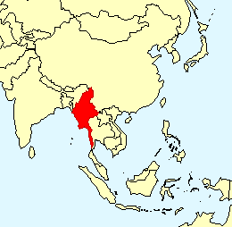 carte Birmanie en Asie