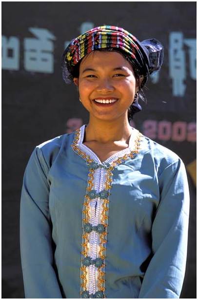 Young Burmese woman with a Shan dress