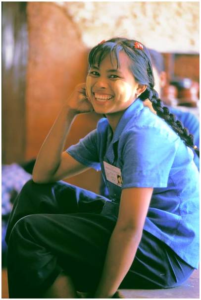 Tourist guide at Ananda Pagoda in Myanmar