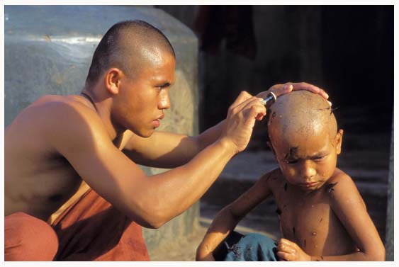 Young Samanera in  the north of the Shan State