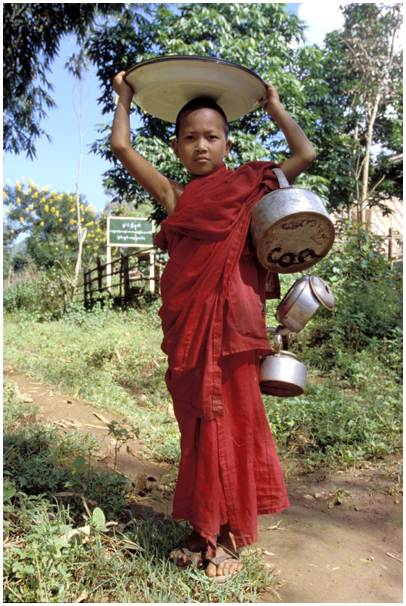 jeune samanera au Myanmar