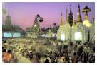 Crépuscule à la pagode Shwedagon Yangon