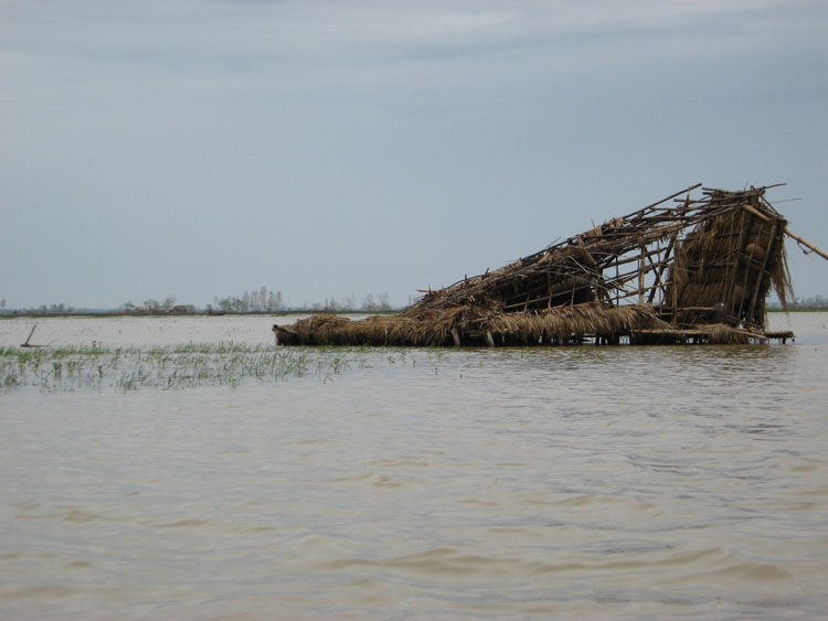 bamboo house destroyed in myanmar