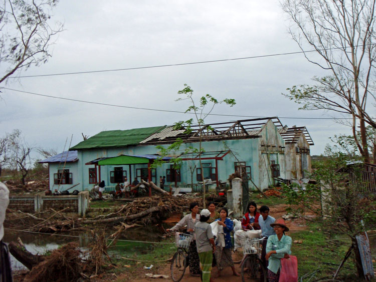 house destroyed road to Dedaye