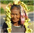 myanmar central plain woman with flower