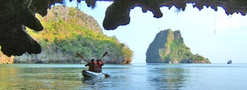 piton rocher dans les iles mergui birmanie